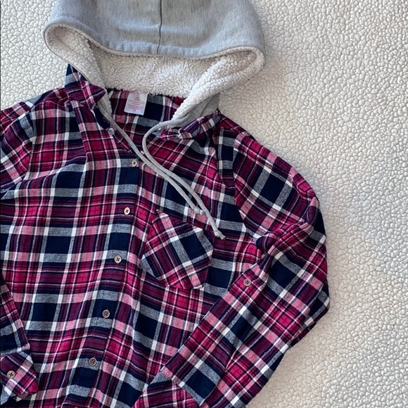 No Boundaries Tops - No Boundaries Flannel Hoodie